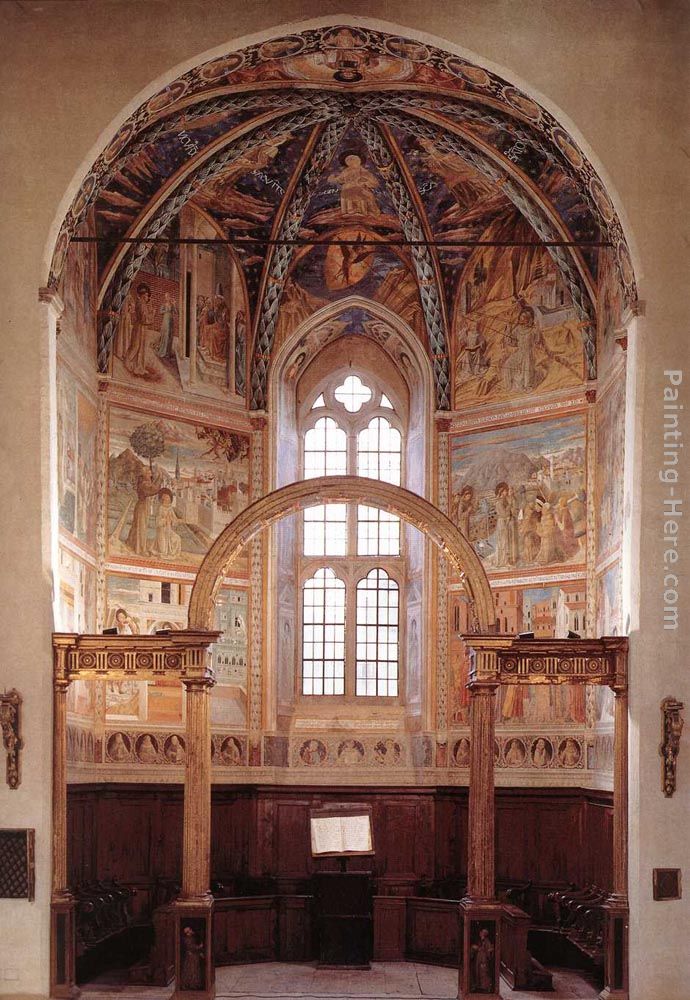View of the main apsidal chapel painting - Benozzo di Lese di Sandro Gozzoli View of the main apsidal chapel art painting